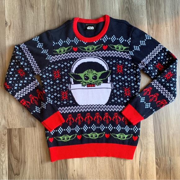 Geeknet Other - Star Wars Baby YODA Ugly Christmas Sweater MENS LARGE Holiday Party Geeknet